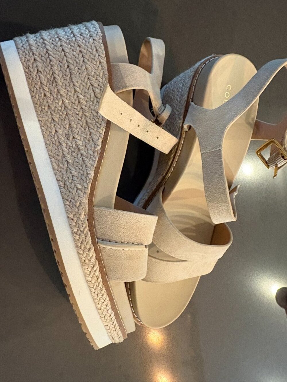 Cole Haan Ronnie Cloudfeel Espadrille Platform Wedge Sandal 6.5 B, LIGHT SESAME - Picture 8 of 8